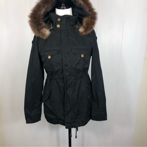 PJK Patterson J. Kincaid Lauren Fur Parka Jacket Sz M - Picture 4 of 10